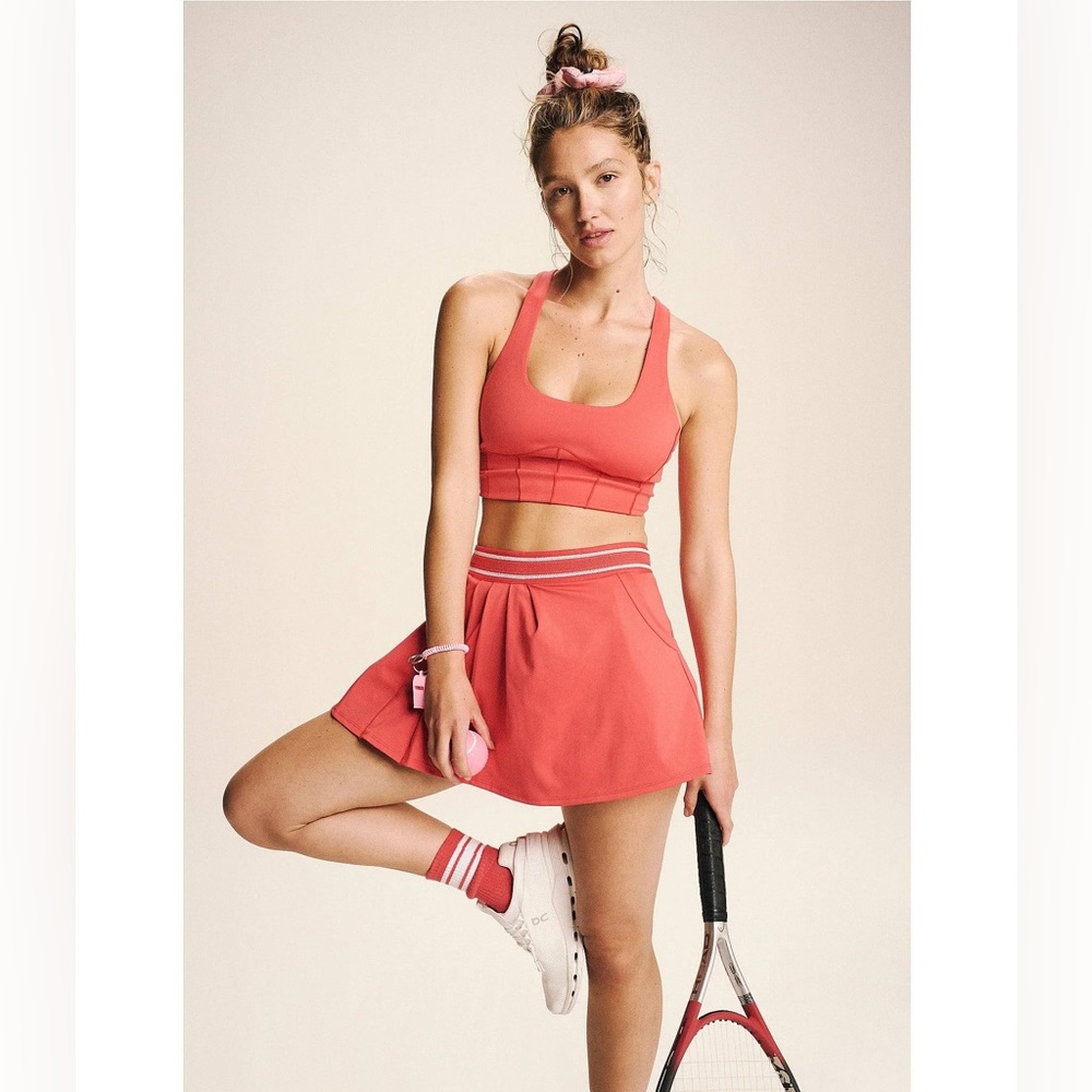 NWT Free People Movement Round Robin Tennis Skirt in Cayenne Red Size Small